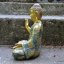 Zlatý Buddha Požehnání v zeleném rouchu, 28 cm