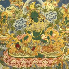 Tkaný gobelín Tibet - Zelená Tara Vysvoboditelka