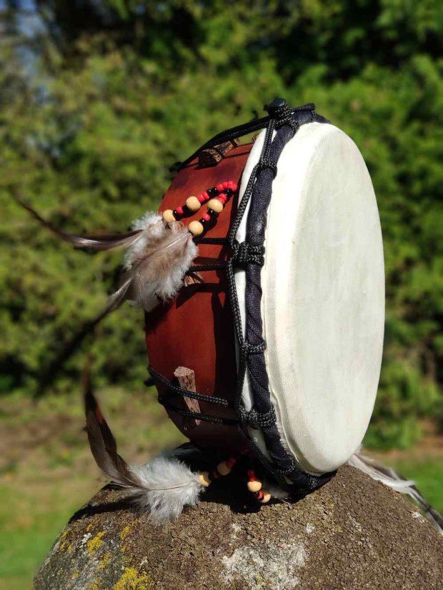Buben Rebana 9” dřevěný, kozí kůže, Indonésie
