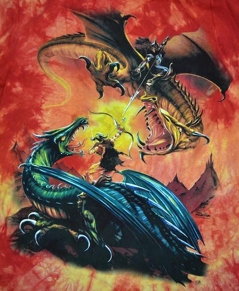 Fantasy tričko - Jezdci na dracích duel - dětské M