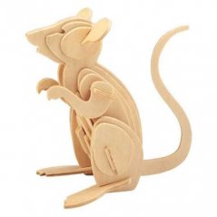 Dřevěné 3D puzzle Zvířata - Myš