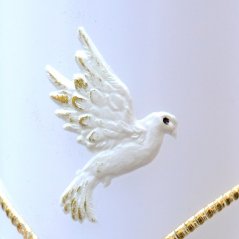 Křestní svíce Duch svatý bílá - 5 x 21 cm