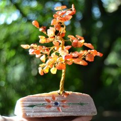 Stromeček štěstí - Karneol, 80 kamínků