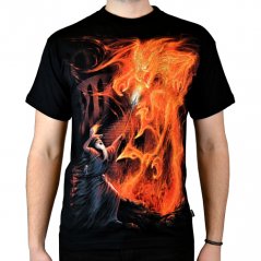 Pánské tričko - čaroděj s ohnivým drakem, XL