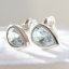 Náušnice Topaz modrý kapičky velké, stříbro Ag 925/1000