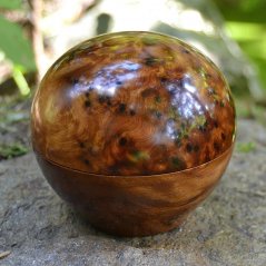 Šperkovnice kulatá dřevo Thuya 9 cm