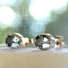Náušnice Topaz modrý facetovaný, stříbro Ag 925