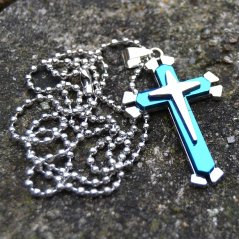 Náhrdelník Modrý Kříž, ocel