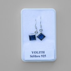 Náušnice Iolit kosočtverec, stříbro Ag 925