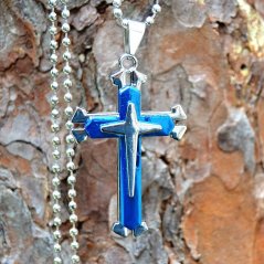Náhrdelník Modrý Kříž, ocel