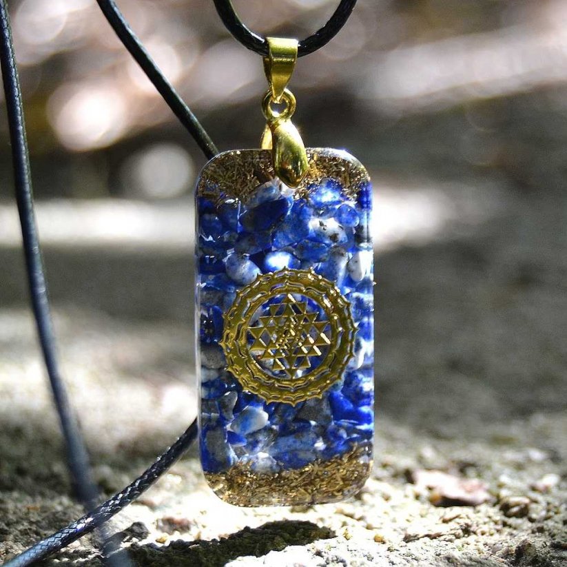 Náhrdelník Orgonit Sri Jantra, Lapis Lazuli