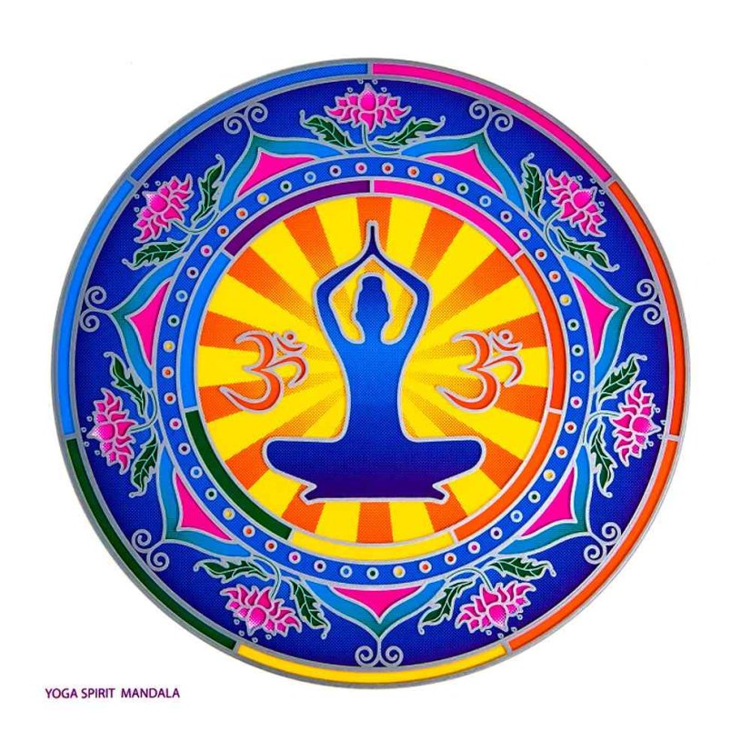 Mandala na sklo - Yoga Spirit - velká Sunseal