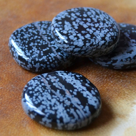 Obsidián obláčkový - masážní placička