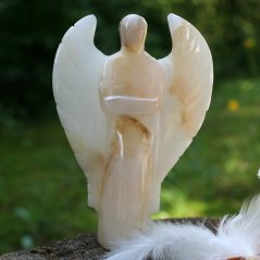Soška Anděla 13 cm - broušený onyx Pákistán