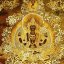 Tkaný gobelín Tibet zlatý - Avalókitéšvara