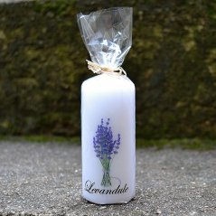Svíčka vonná bílá Levandule válec - 4 x 9 cm