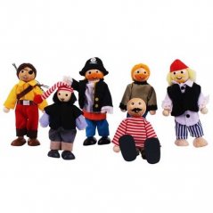 Dřevěné panenky - SET 6 pirátů