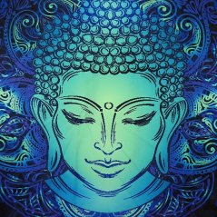 Šátek - přehoz Modrý Buddha 150 x 130 cm
