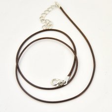 Šňůrka s karabinkou splétaná 45 cm, hnědá