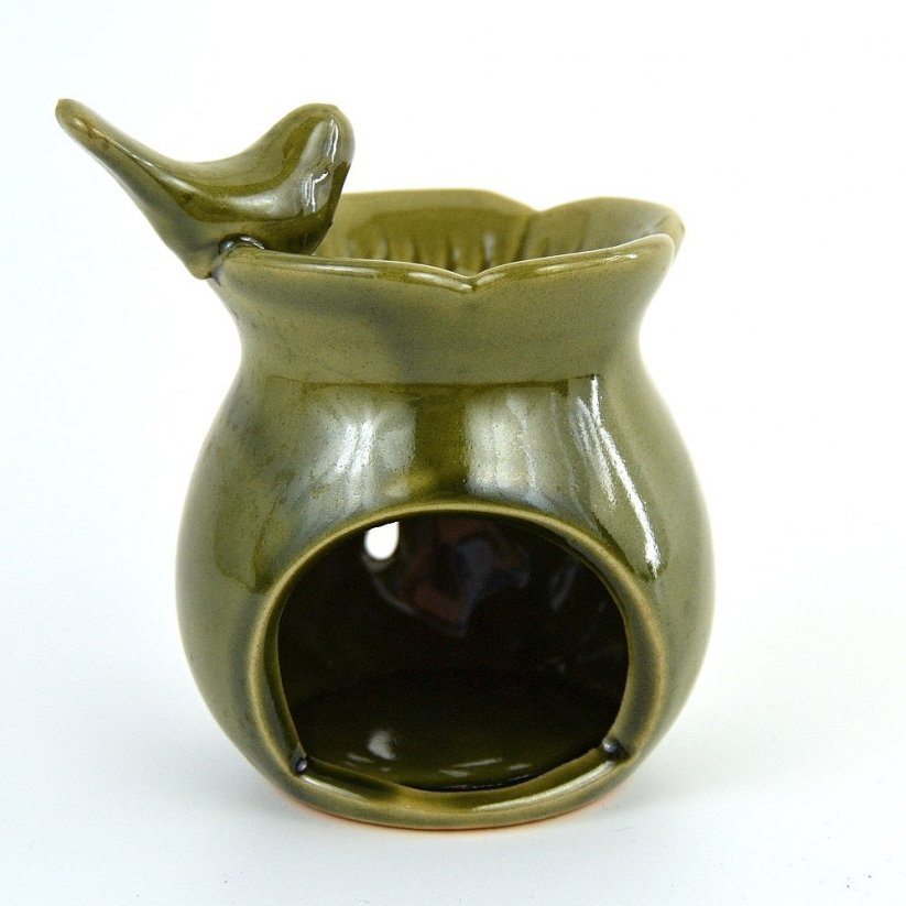 Aromalampa keramika zelená - Ptáček