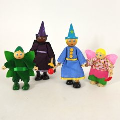 Dřevěné panenky - SET 4 fantasy postavy