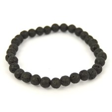 Náramek Lávový kámen kuličky 6 mm