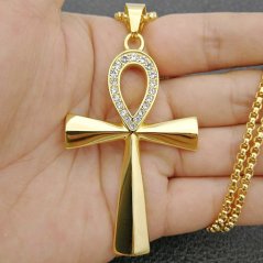 Faraonský náhrdelník - Zlatý Anch Nilský kříž
