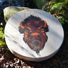 Šamanský buben malovaný 40 cm - Bizon