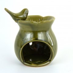 Aromalampa keramika zelená - Ptáček