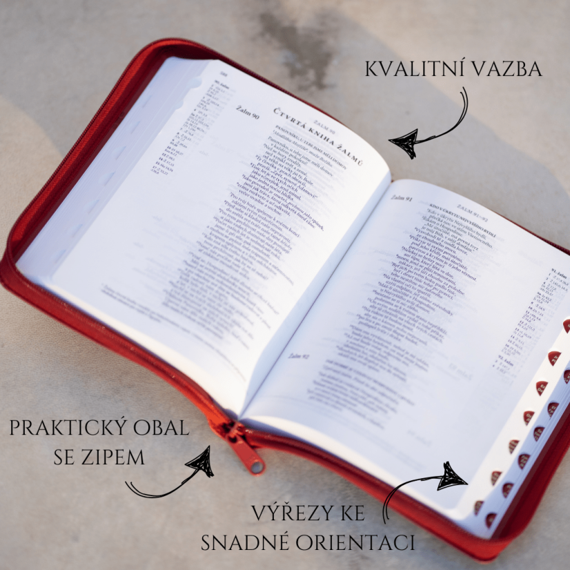 Bible ČEP bez DT, vínová, velký formát v obalu se zipem