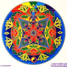 Mandala na sklo - Buddha v lotosu - velká Sunseal