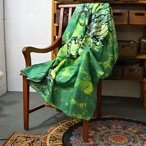 Šátek - přehoz Zelený strom 200 x 150 cm