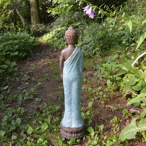 Soška Buddha v tyrkysovém rouchu 48 cm