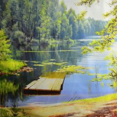 Šátek - přehoz Léto na jezeře