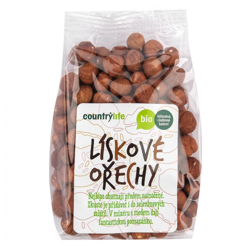 Country Life Lískové ořechy jádra celá Bio 250 g
