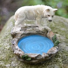 Fantasy svícen na čajovou svíčku Bílý vlk MIX