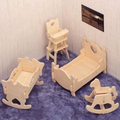 Dětský pokoj - 3D puzzle dřevěné