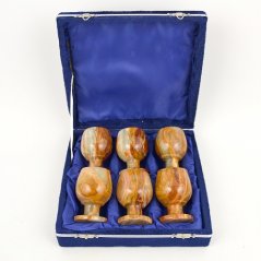 Kazeta broušené pohárky onyx - aragonit 6 ks