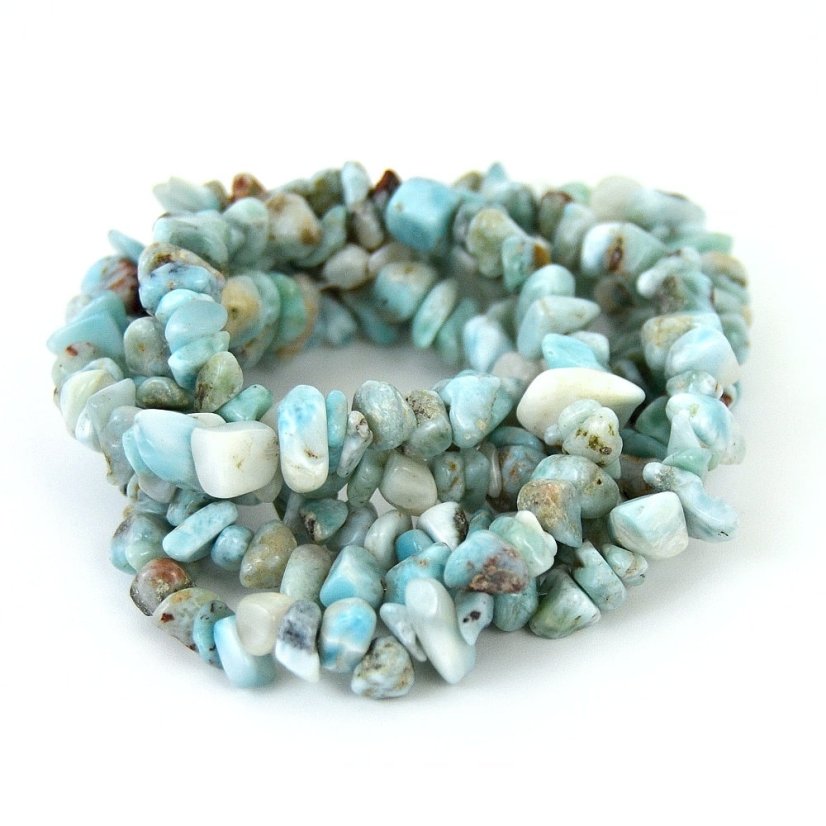 Náhrdelník Larimar tromlovaný, 80 cm (drobné kamínky)