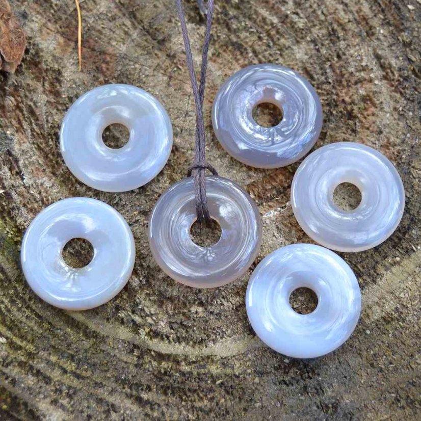 Donut kulatý 30 mm - Achát šedý