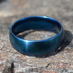 Prsten modrý ocelový Bar, vel. 56 / 57