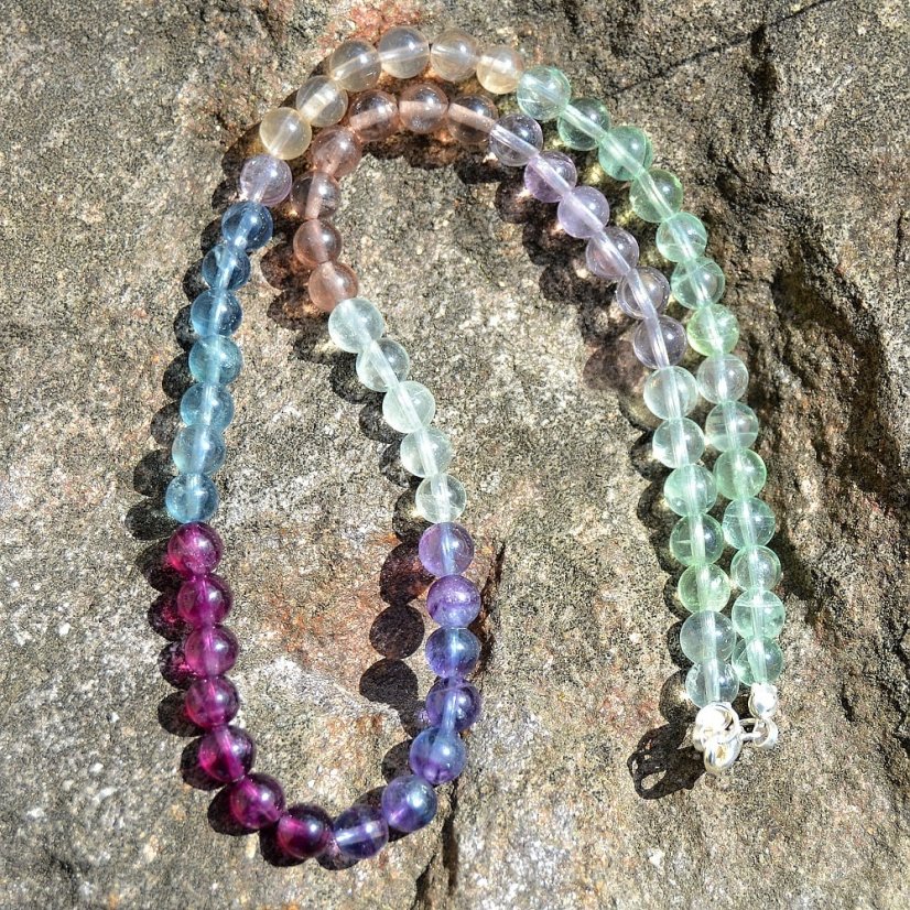 Náhrdelník Fluorit kuličky 6 mm