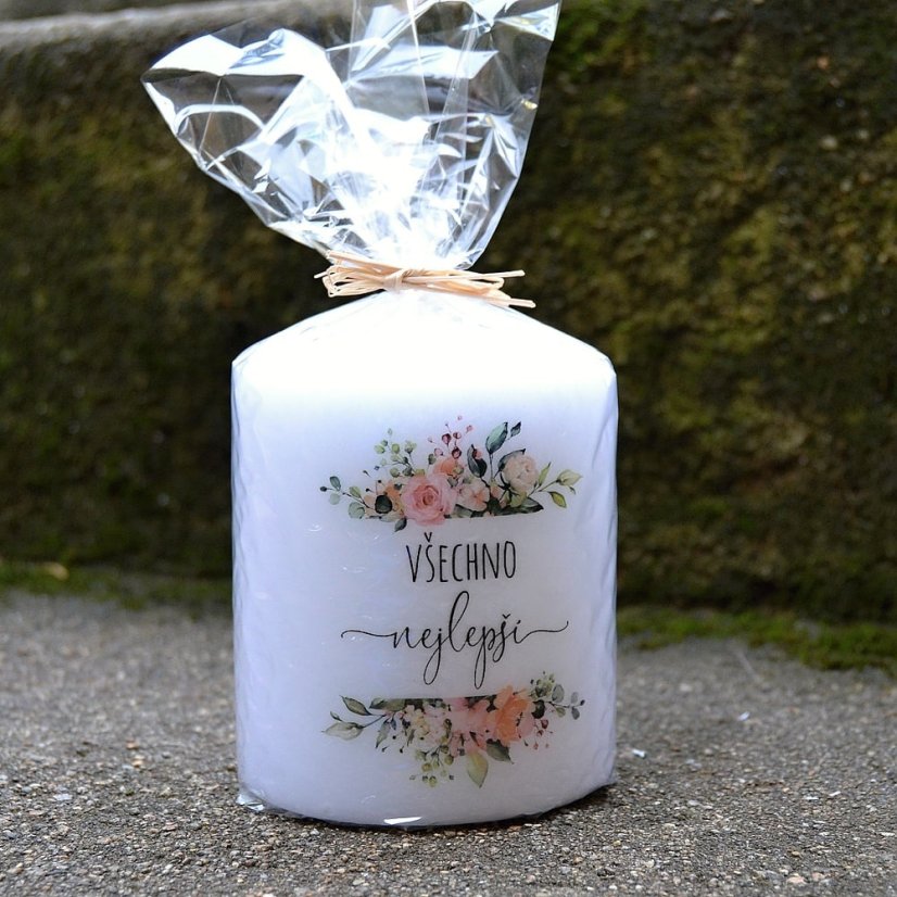 Svíčka Všechno nejlepší 8 x 10 cm