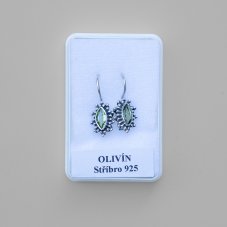 Náušnice olivín "Dobré časy", stříbro Ag 925