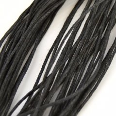 Šňůrka bavlna vosk černá, průměr 0,8 mm, 90 cm