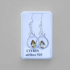 Náušnice Citrín Elegance, stříbro Ag 925/1000