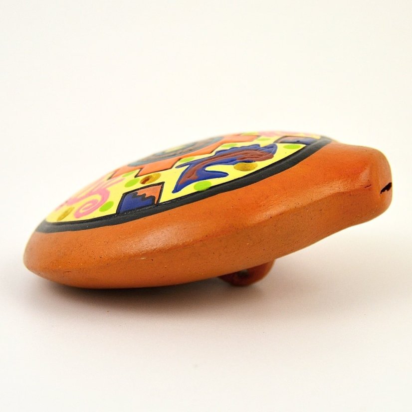 Okarina Nazca Peru kulatá 8,5 cm
