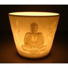 Porcelánový svícen Buddha