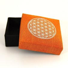 Šperkovnice Květ Života oranžová 8,5 x 8,5 cm