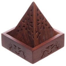Stojánek na vonné kužely - Dřevěná pyramida